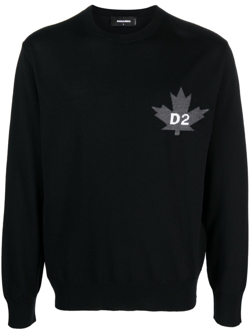 Dsquared2 intarsia-knit logo sweatshirt - Black von Dsquared2