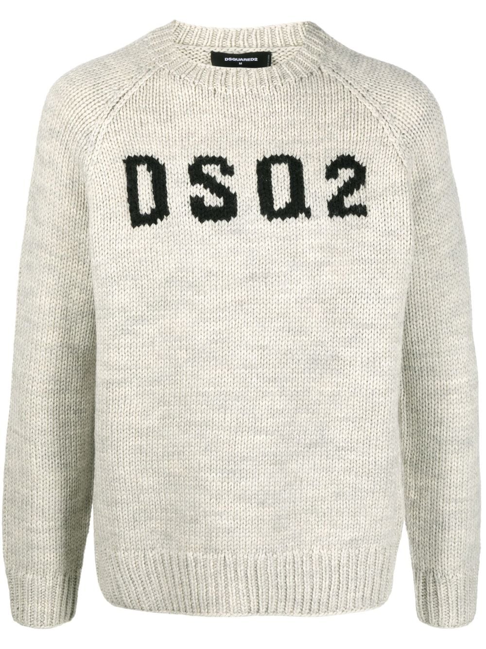 Dsquared2 intarsia-knit logo wool jumper - Neutrals von Dsquared2