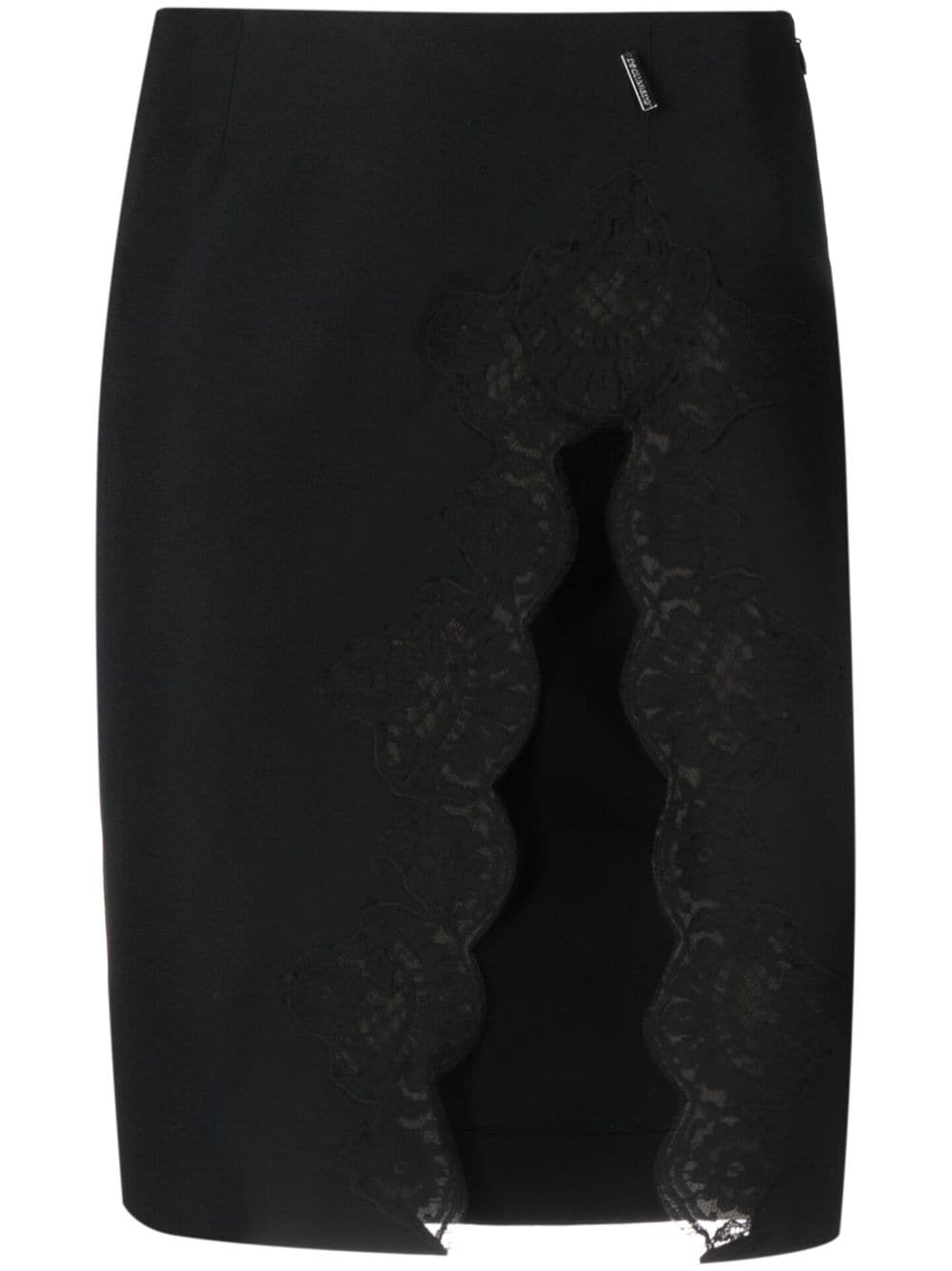 Dsquared2 lace-detail virgin wool skirt - Black von Dsquared2
