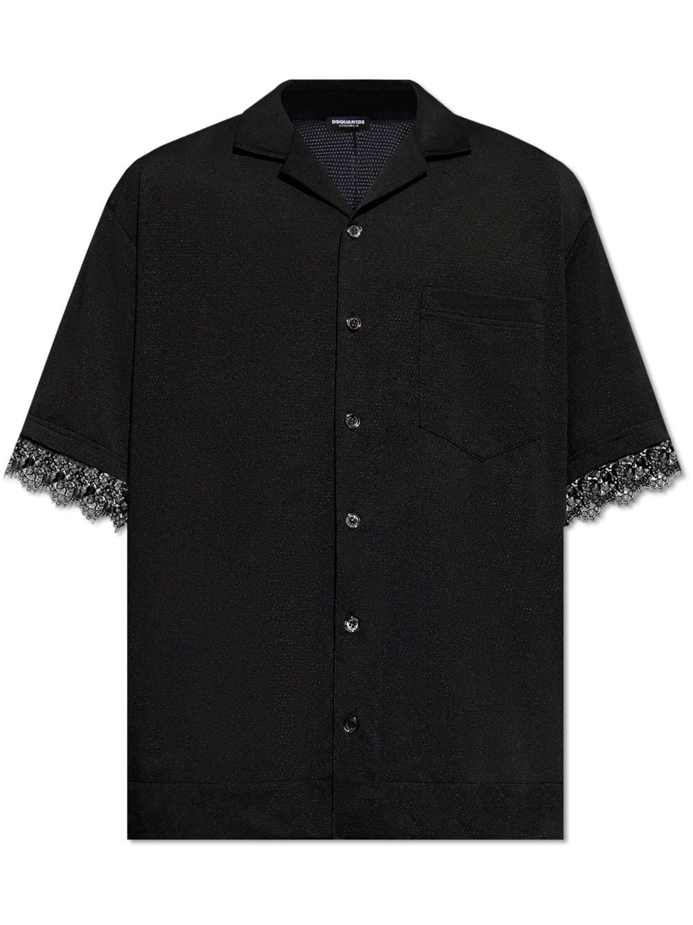 Dsquared2 lace-trim short-sleeve pajama shirt - Black von Dsquared2