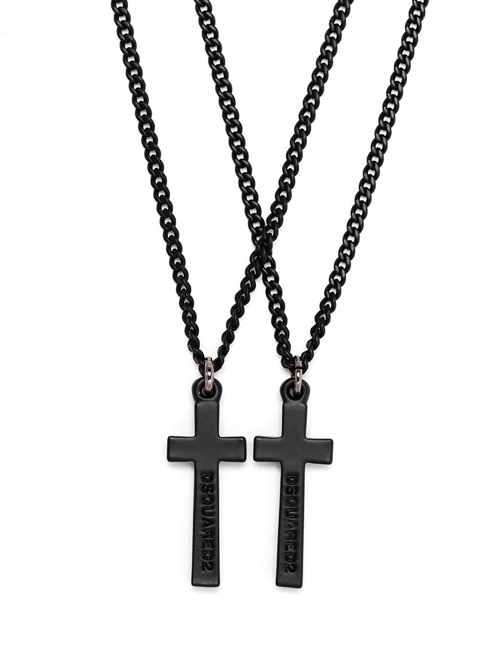 Dsquared2 layered cross pendant necklace - Black von Dsquared2