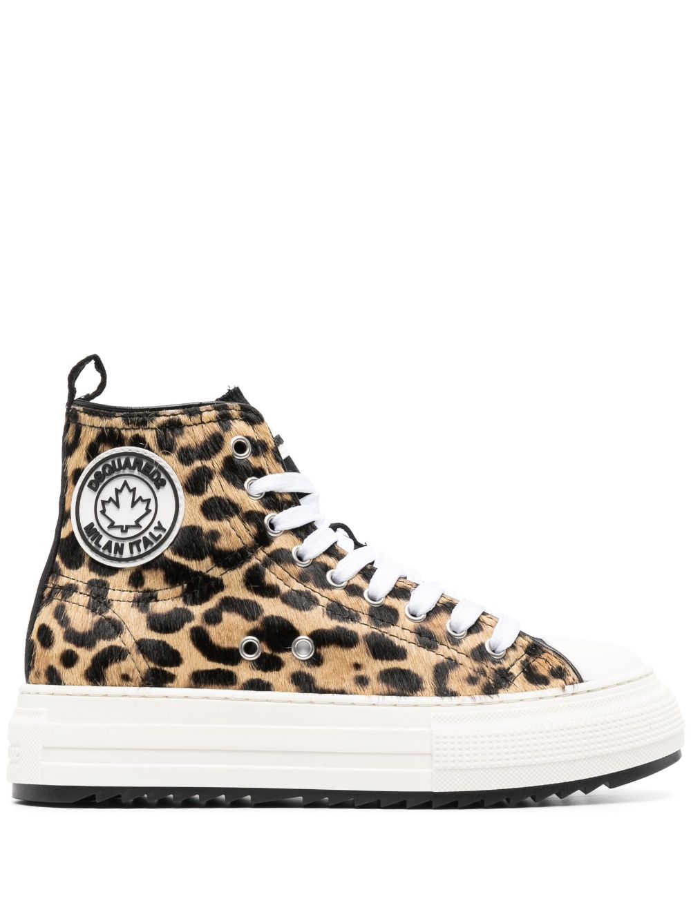 Dsquared2 leopard-print high-top sneakers - Brown von Dsquared2