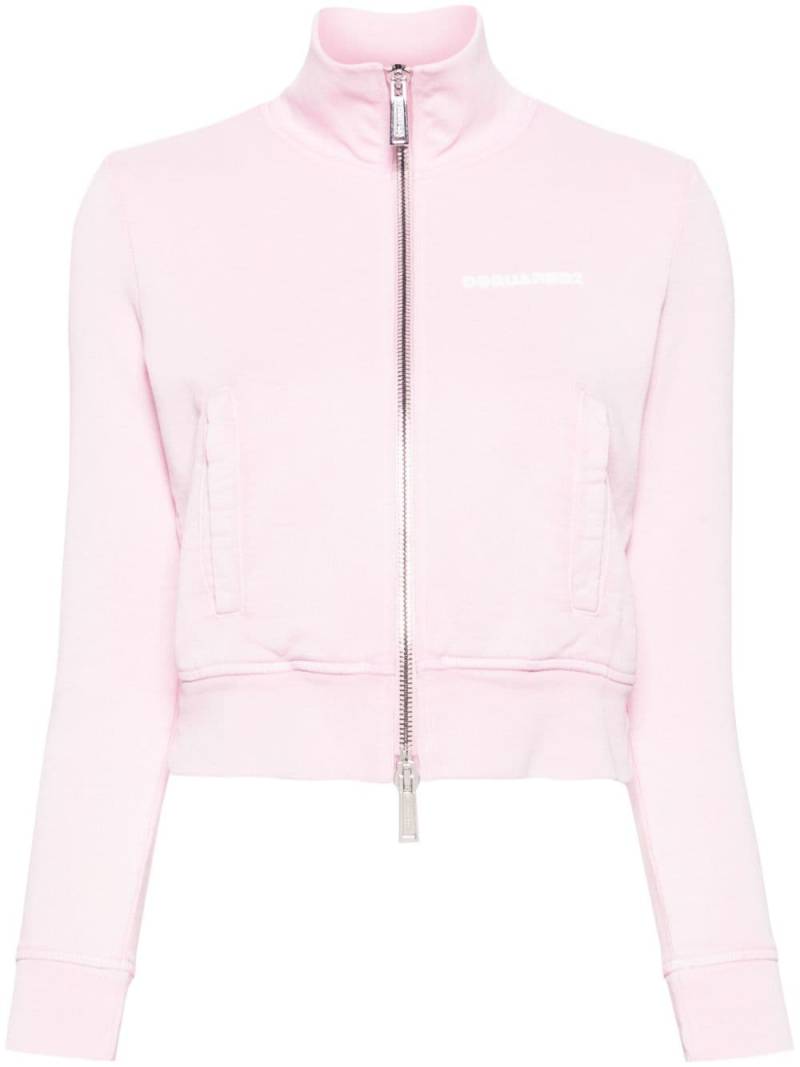 Dsquared2 logo-appliqué cropped sweatshirt - Pink von Dsquared2