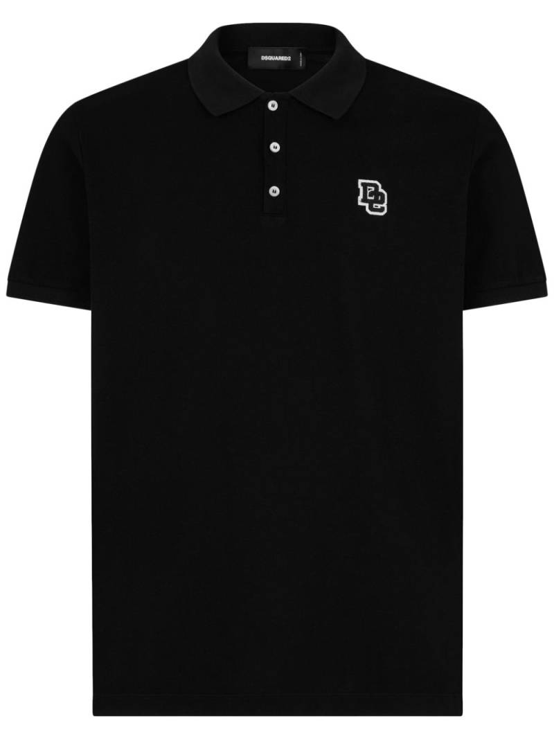 Dsquared2 logo-appliqué polo shirt - Black von Dsquared2