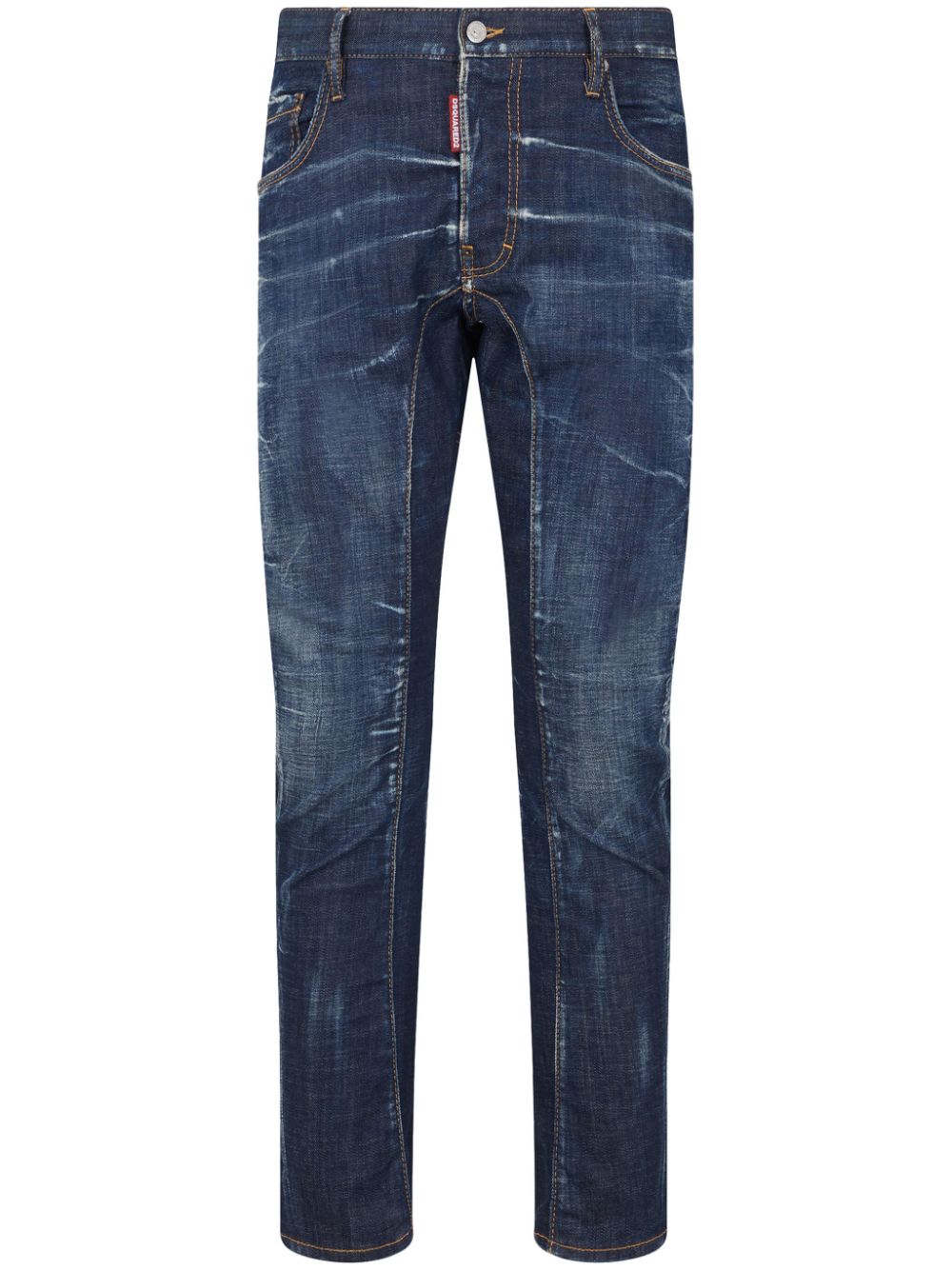 Dsquared2 logo-appliqué straight-leg jeans - Blue von Dsquared2