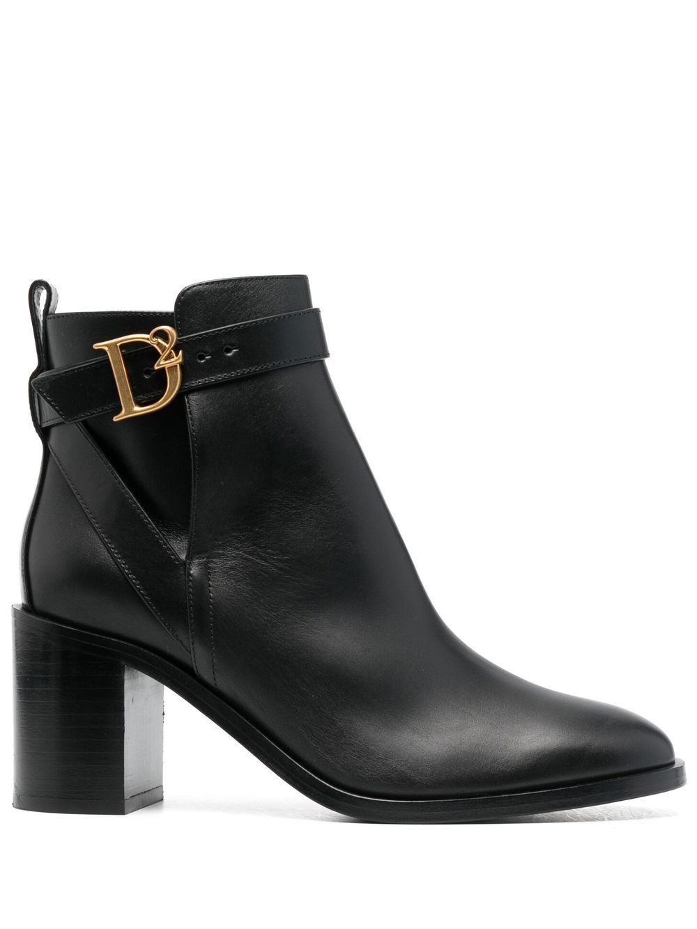 Dsquared2 logo-buckle high-heel boots - Black von Dsquared2