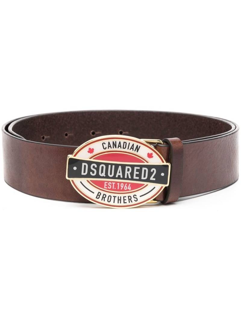 Dsquared2 logo-buckle leather belt - Brown von Dsquared2