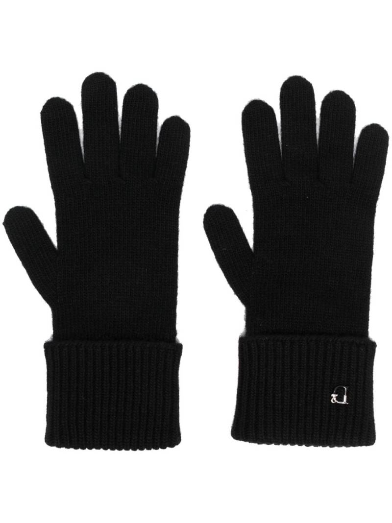 Dsquared2 logo-charm knitted gloves - Black von Dsquared2