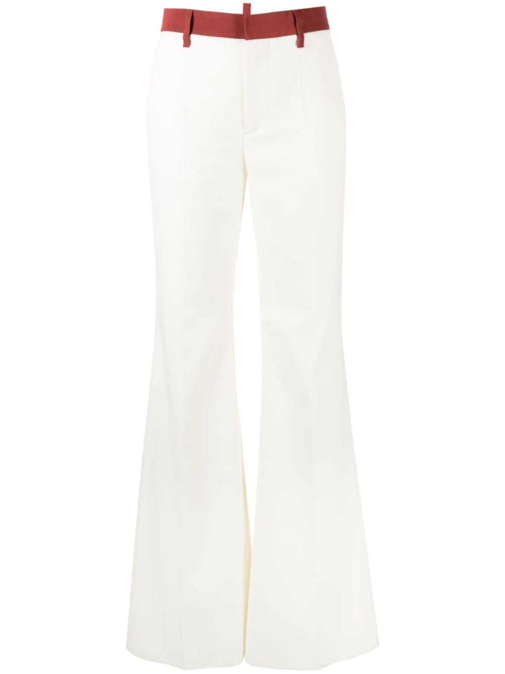 Dsquared2 logo-debossed flared trousers - White von Dsquared2