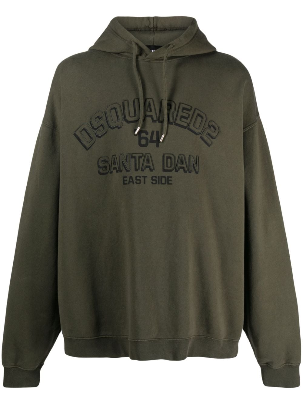 Dsquared2 logo-embossed cotton hoodie - Green von Dsquared2