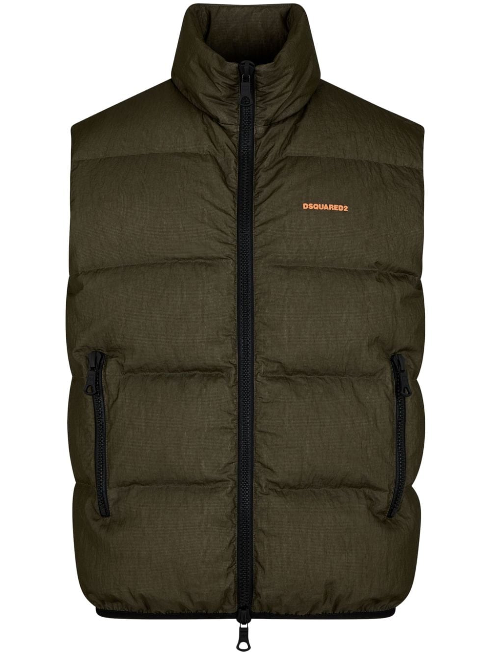 Dsquared2 logo-embroidered quilted gilet - Green von Dsquared2