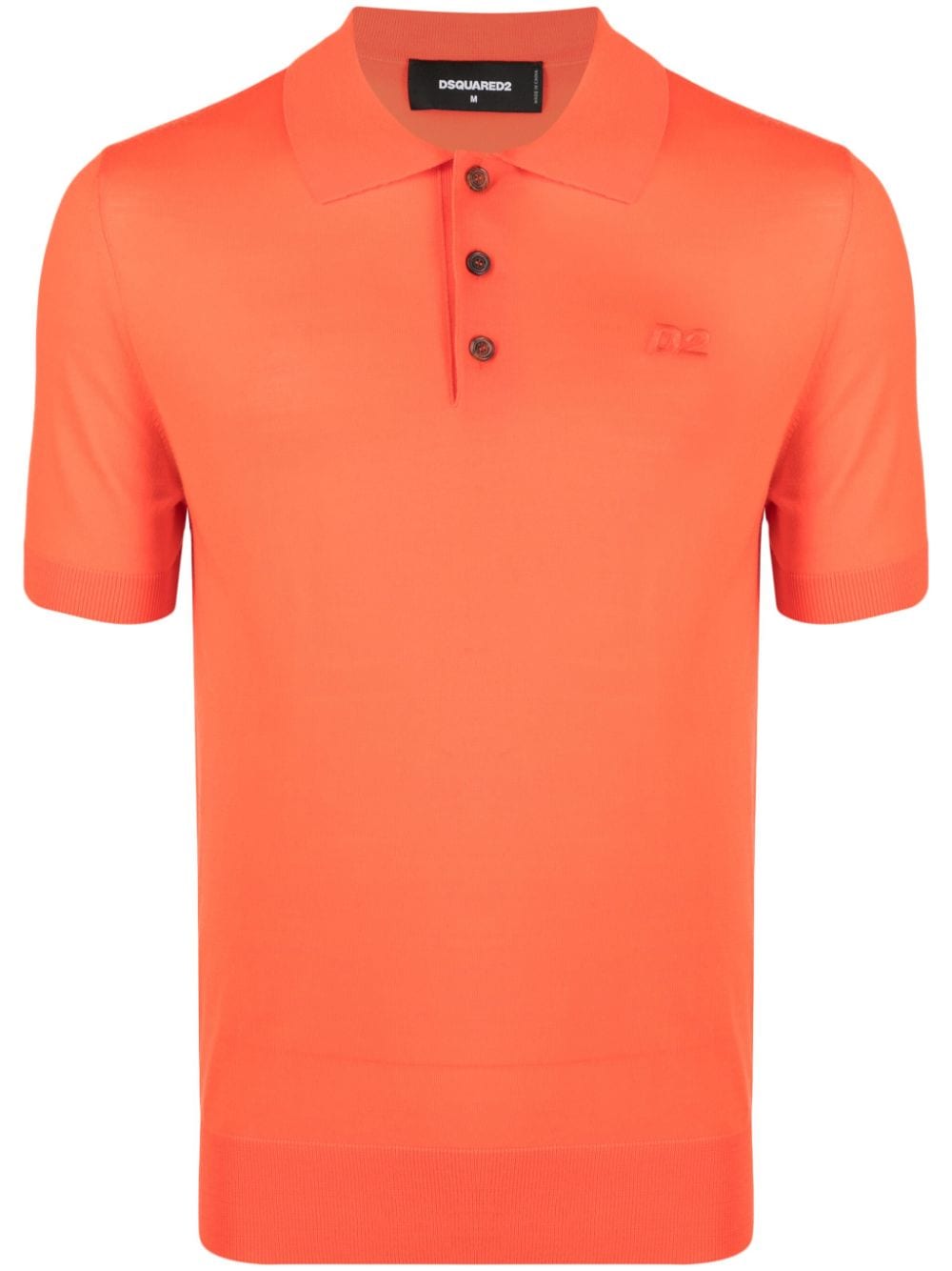 Dsquared2 logo-embroidered virgin wool polo shirt - Orange von Dsquared2