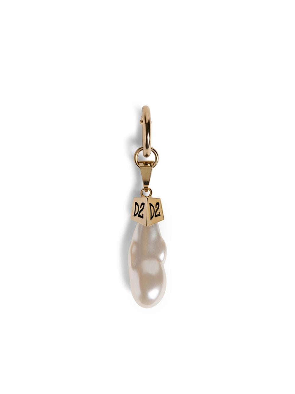 Dsquared2 logo-engraved pearl drop earring - Gold von Dsquared2