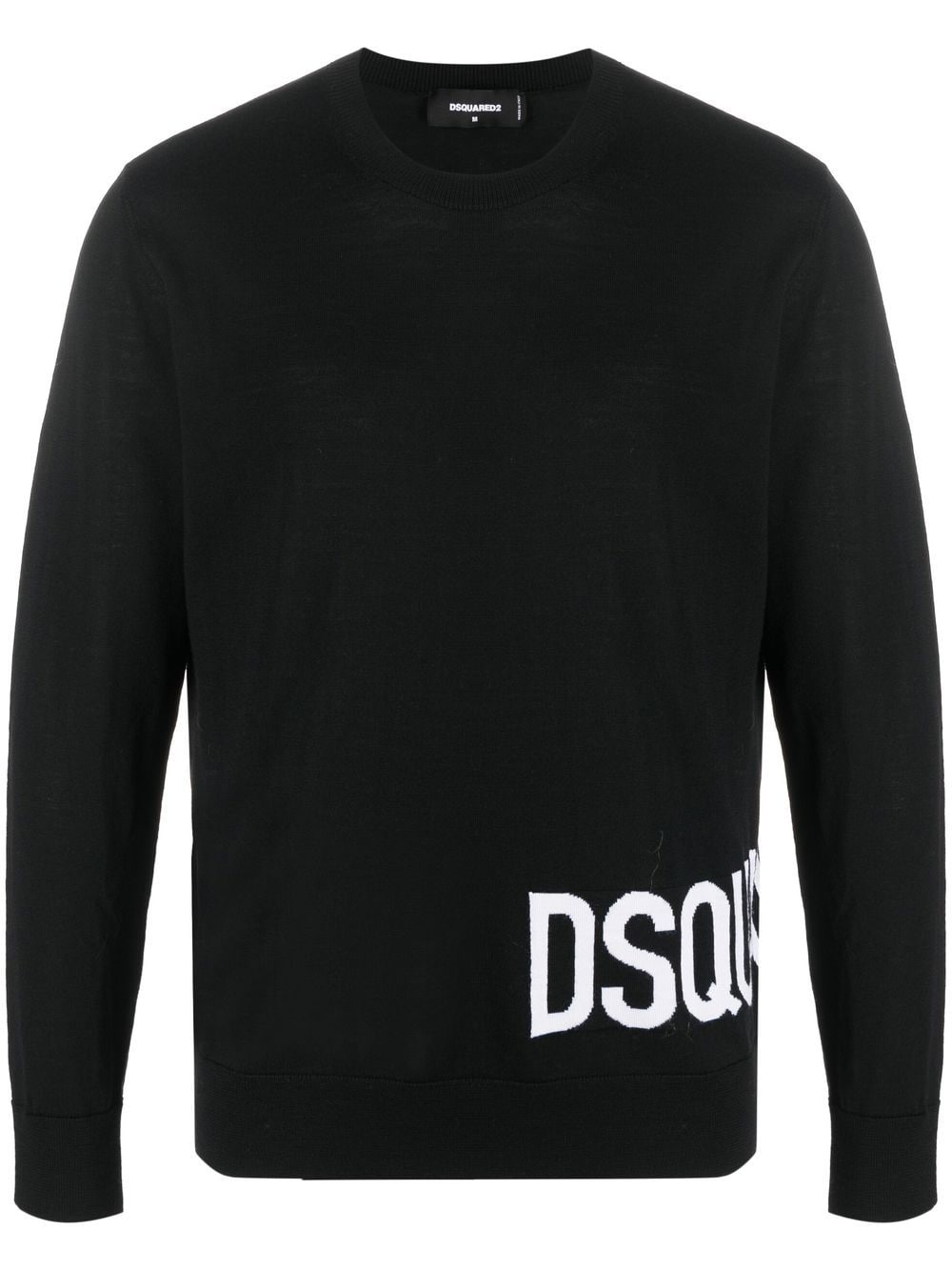 Dsquared2 logo-intarsia crew-neck sweater - Black von Dsquared2