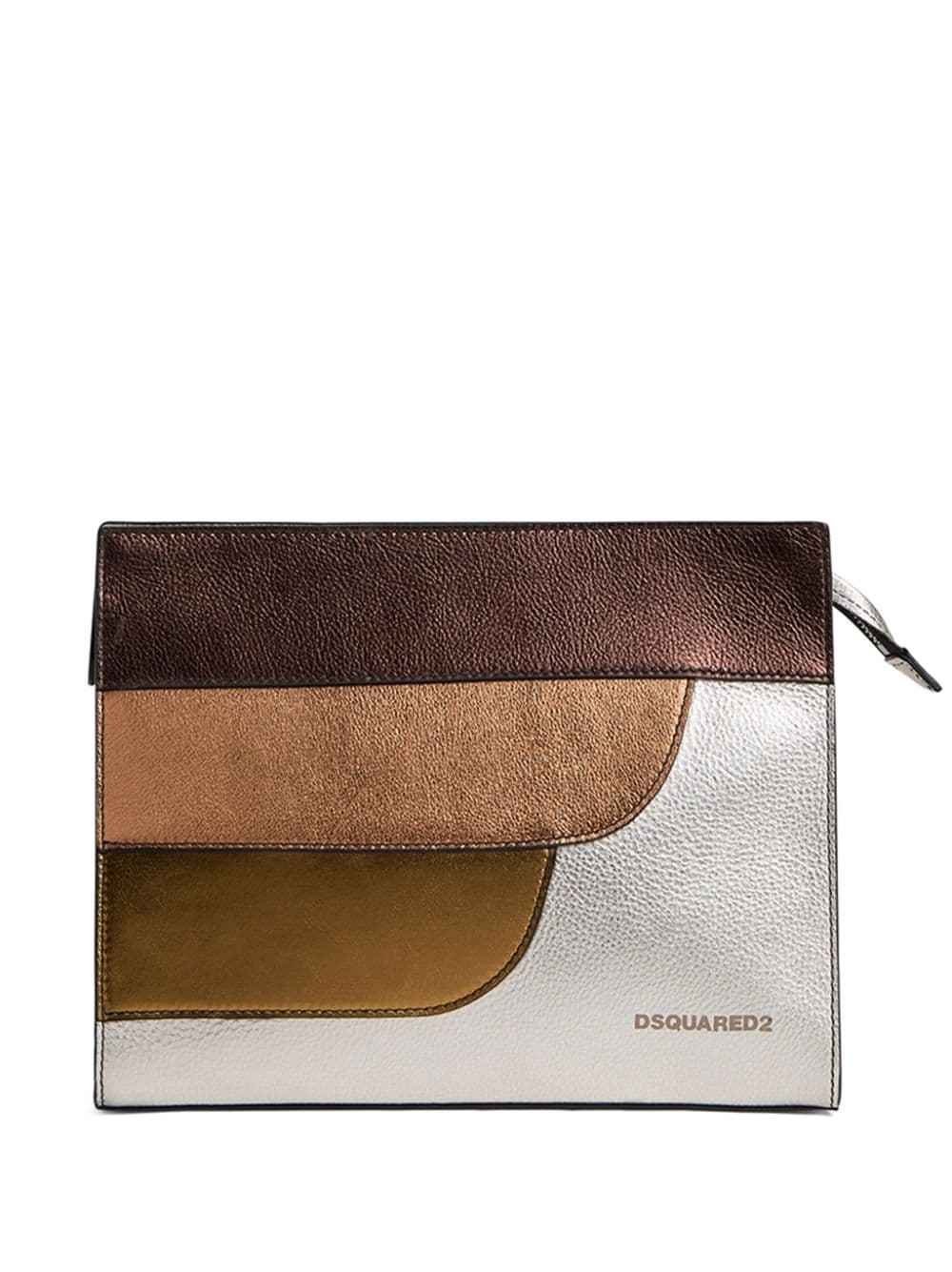 Dsquared2 logo-lettering leather clutch - Silver von Dsquared2