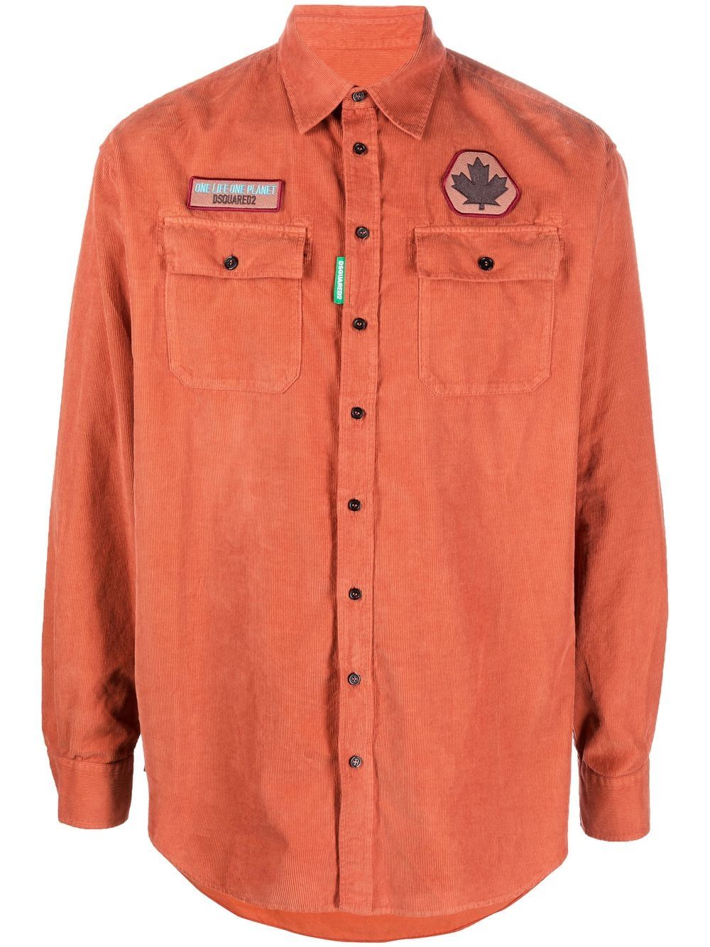 Dsquared2 logo-patch long-sleeve shirt - Orange von Dsquared2