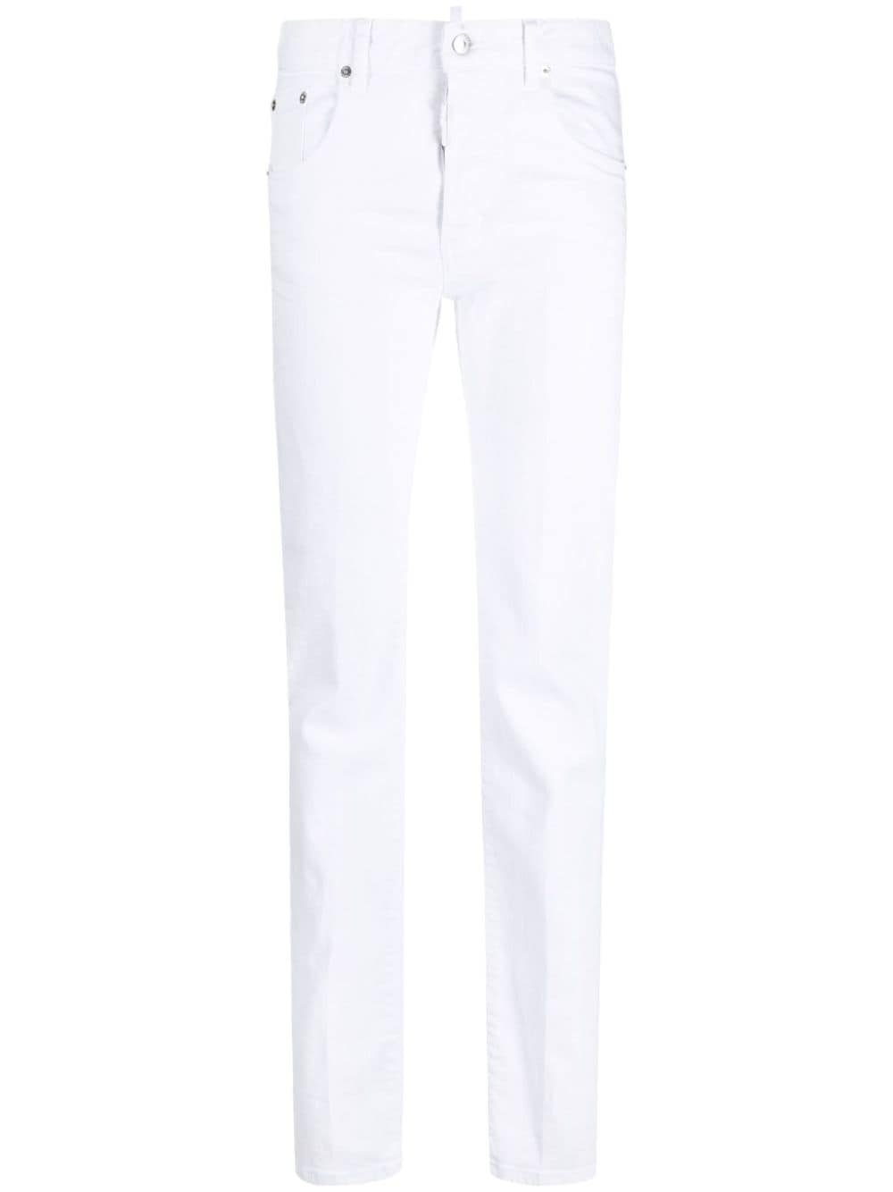 Dsquared2 logo-patch straight-leg jeans - White von Dsquared2