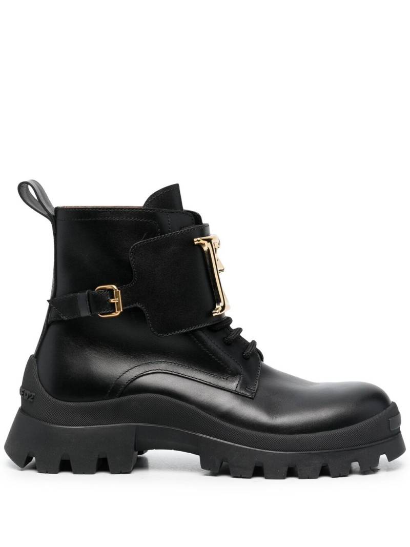 Dsquared2 logo-plaque ankle boots - Black von Dsquared2