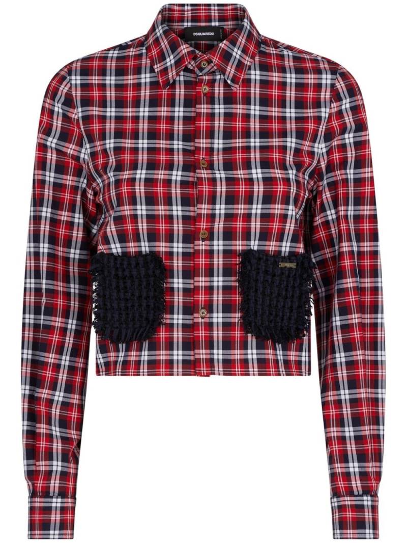 Dsquared2 logo-plaque checkered cropped shirt von Dsquared2