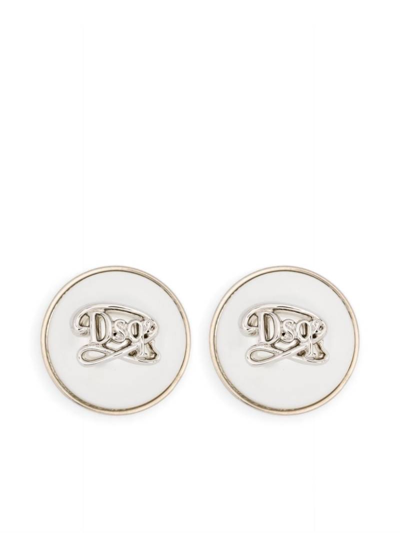 Dsquared2 logo-plaque clip-on earrings - Neutrals von Dsquared2