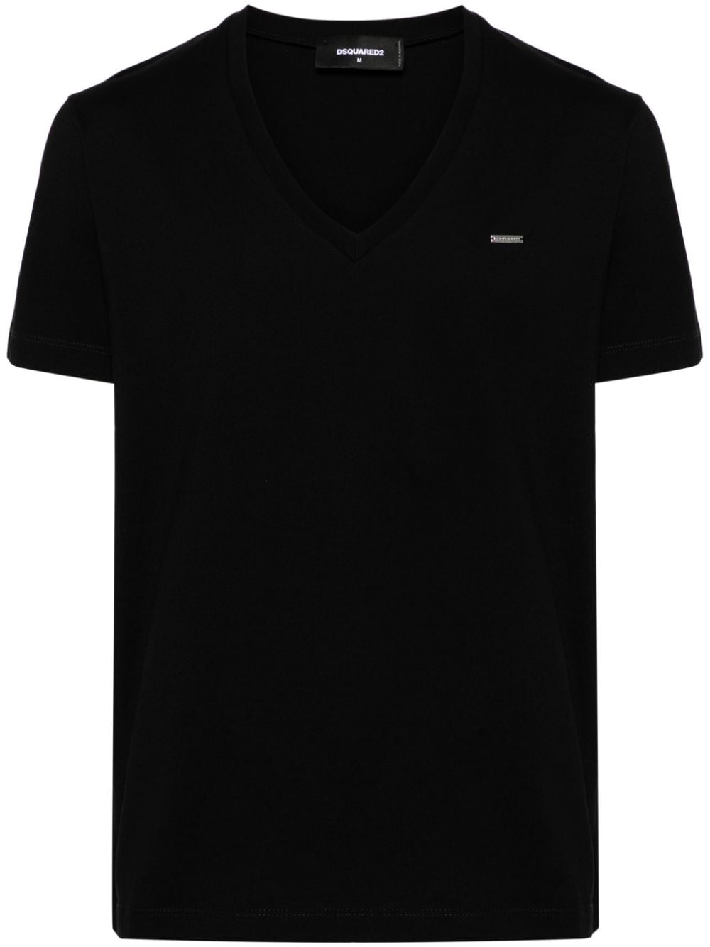 Dsquared2 logo-plaque cotton T-shirt - Black von Dsquared2