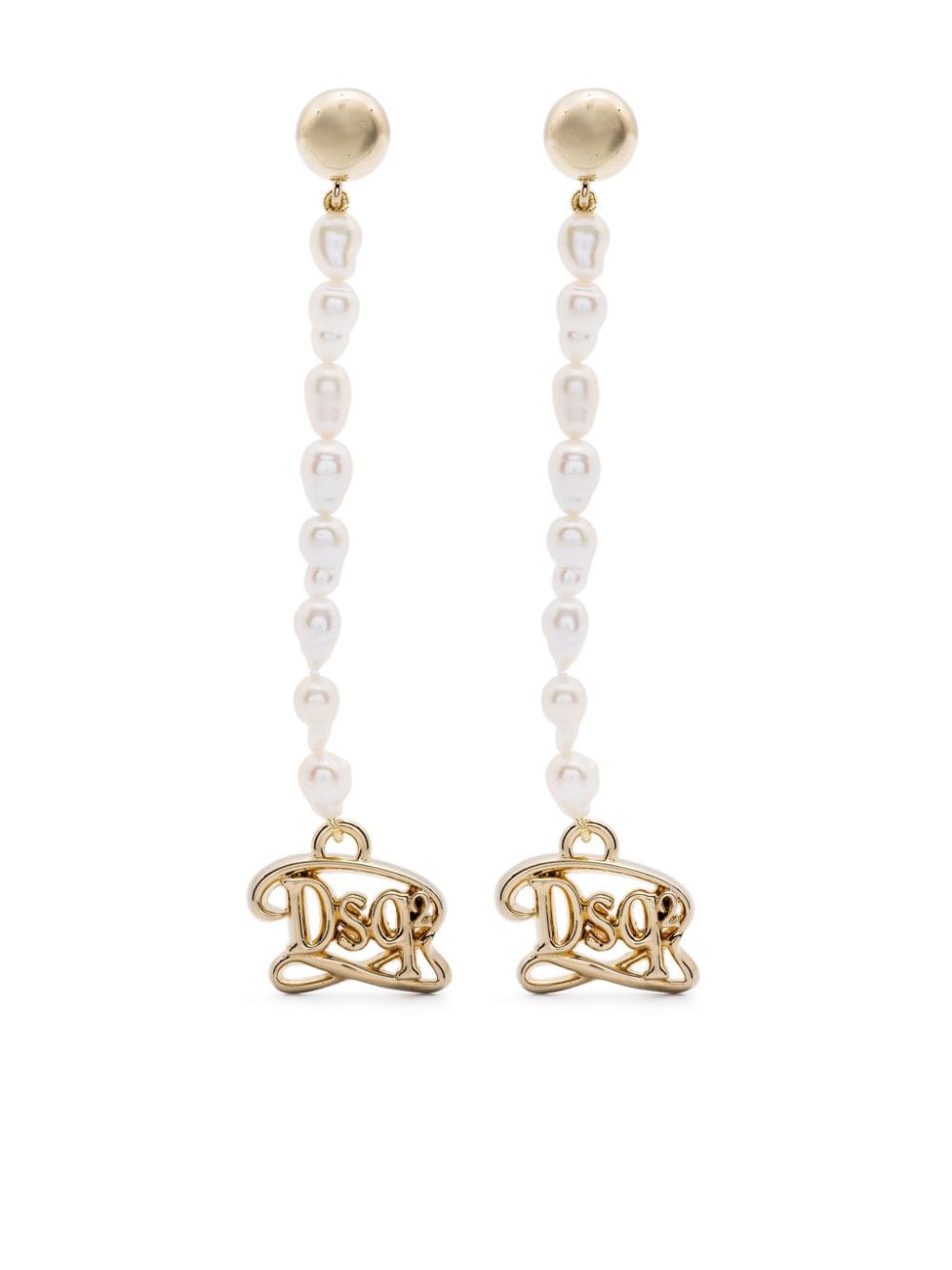 Dsquared2 logo-plaque dangle earrings - Neutrals von Dsquared2