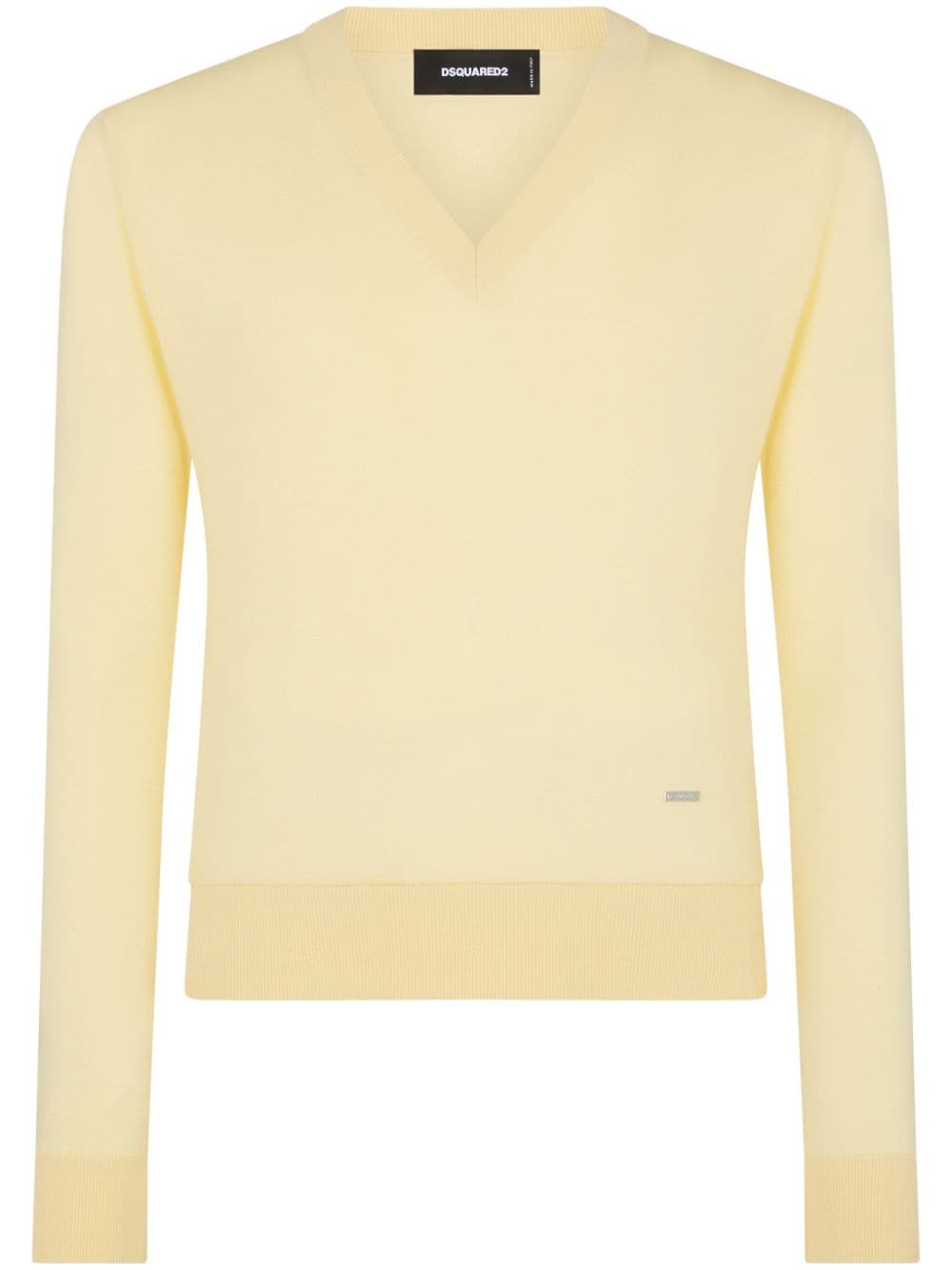 Dsquared2 logo-plaque fine-knit jumper - Yellow von Dsquared2