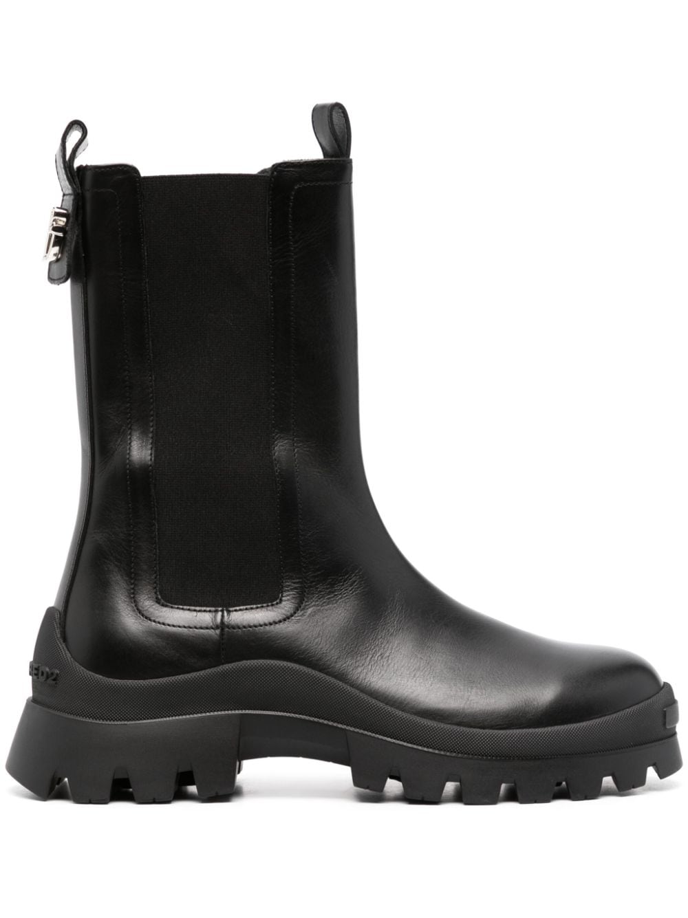 Dsquared2 logo-plaque leather ankle boots - Black von Dsquared2