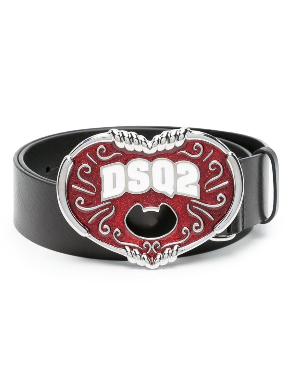 Dsquared2 logo-plaque leather belt - Black von Dsquared2