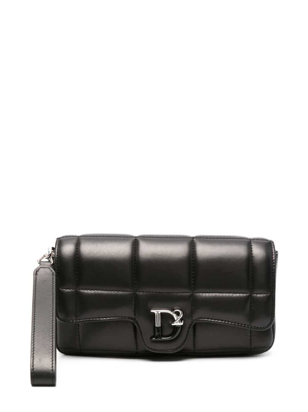 Dsquared2 logo-plaque leather clutch bag - Black von Dsquared2