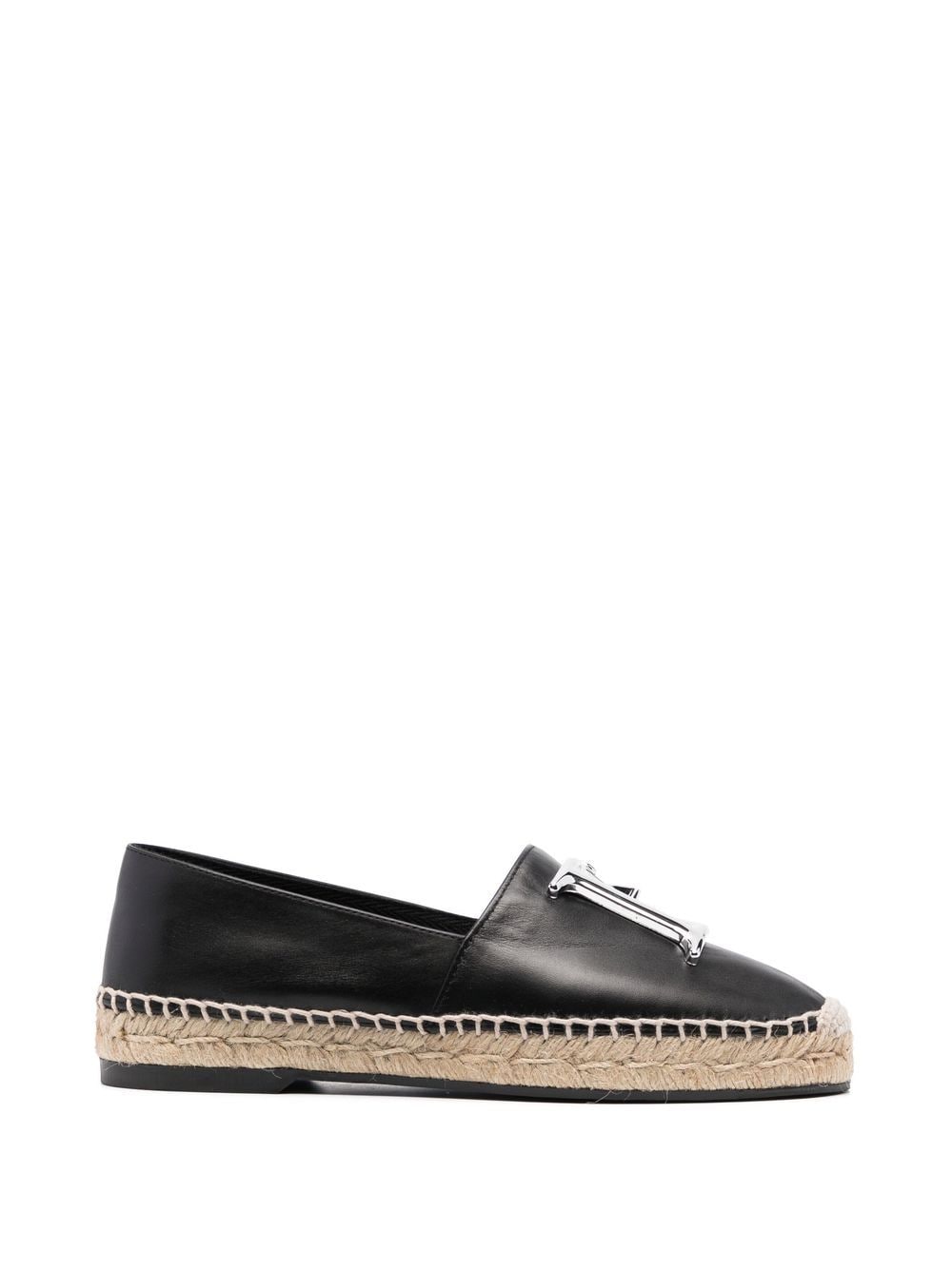 Dsquared2 logo-plaque leather espadrilles - Black von Dsquared2