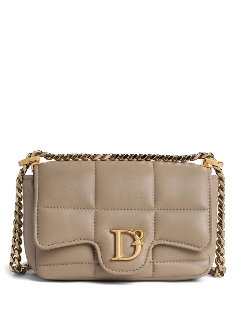 Dsquared2 logo-plaque quilted leather bag - Neutrals von Dsquared2