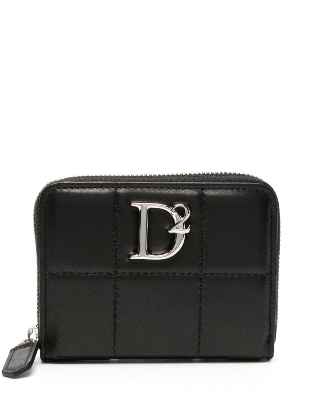Dsquared2 logo-plaque quilted wallet - Black von Dsquared2