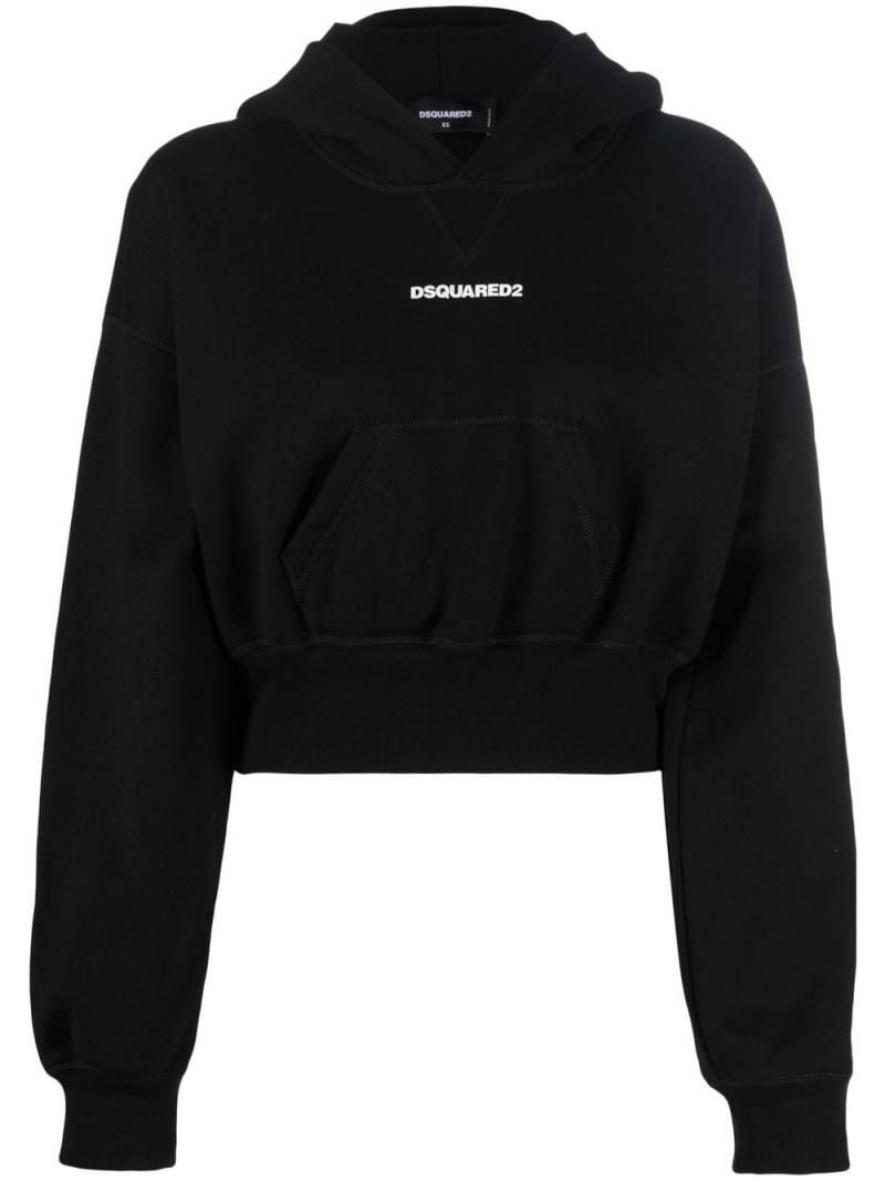 Dsquared2 logo-print attached-cap hoodie - Black von Dsquared2