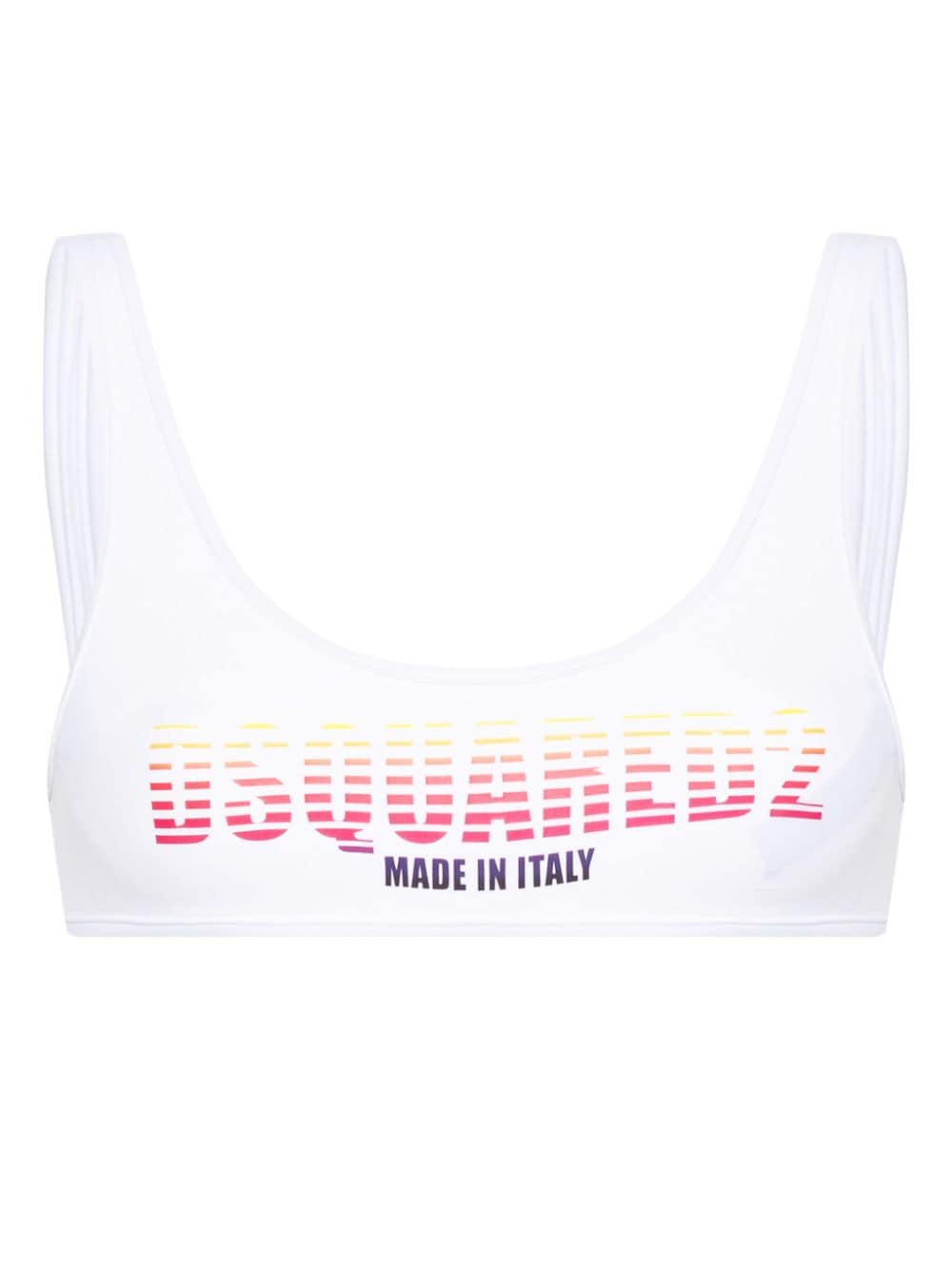 Dsquared2 logo-print bikini top - White von Dsquared2