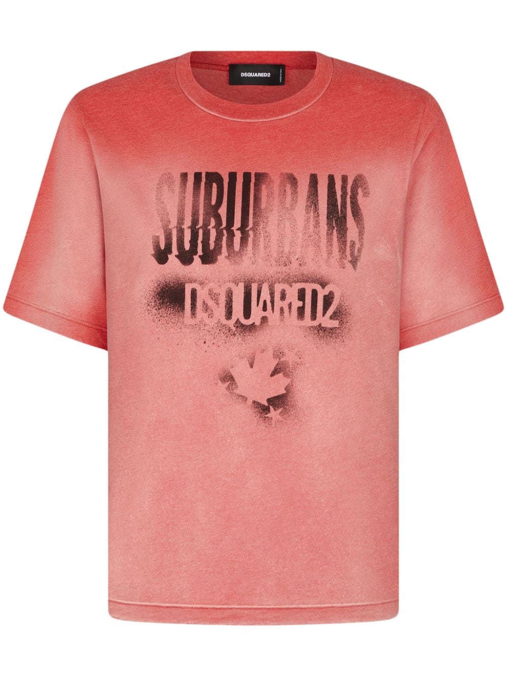 Dsquared2 logo-print bleached T-shirt - Orange von Dsquared2