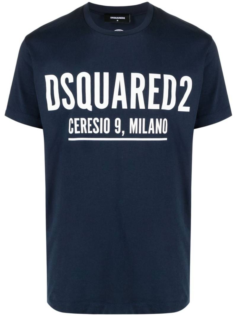 Dsquared2 logo-print cotton T-shirt - Blue von Dsquared2