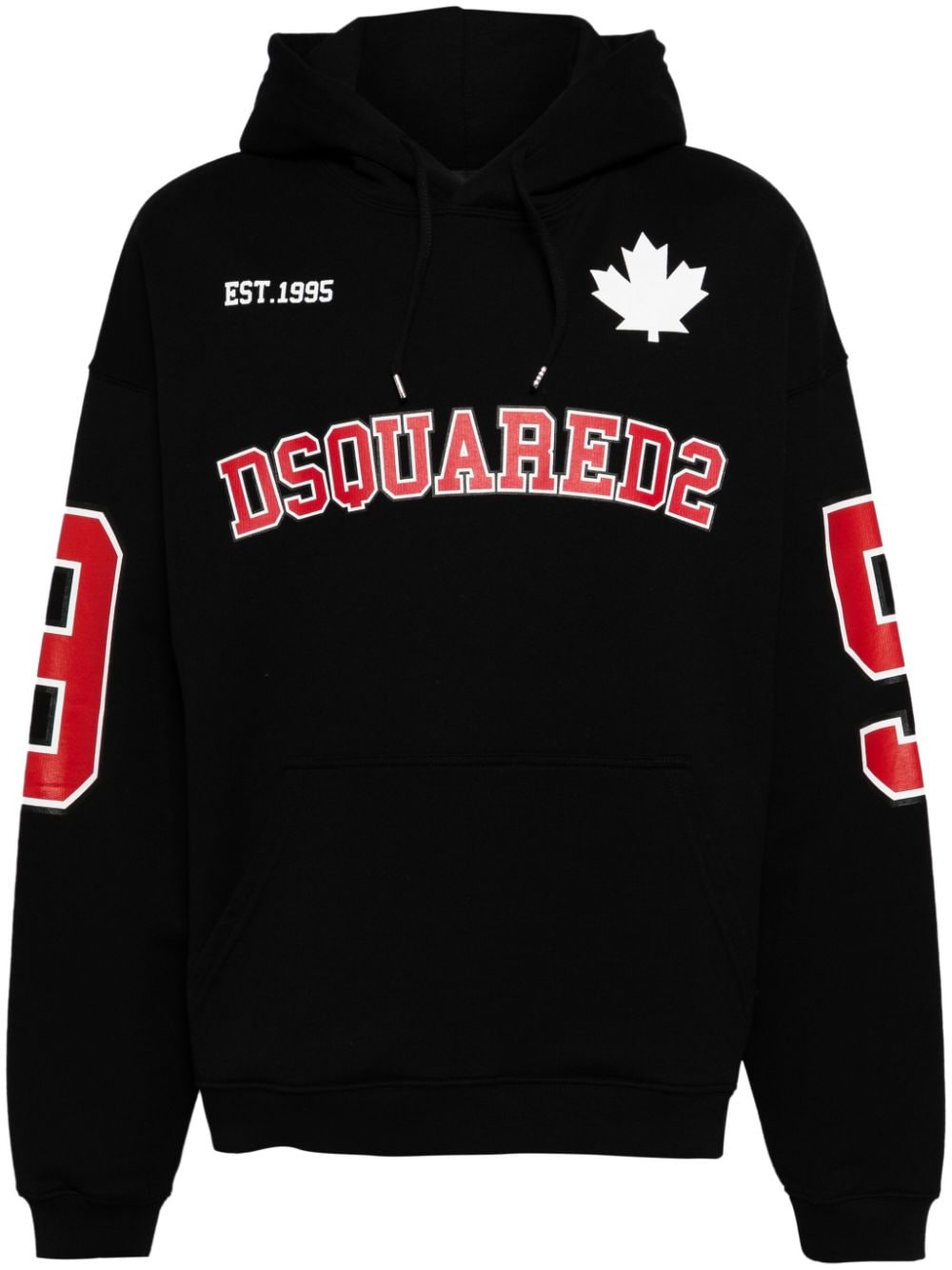 Dsquared2 logo-print cotton hoodie - Black von Dsquared2