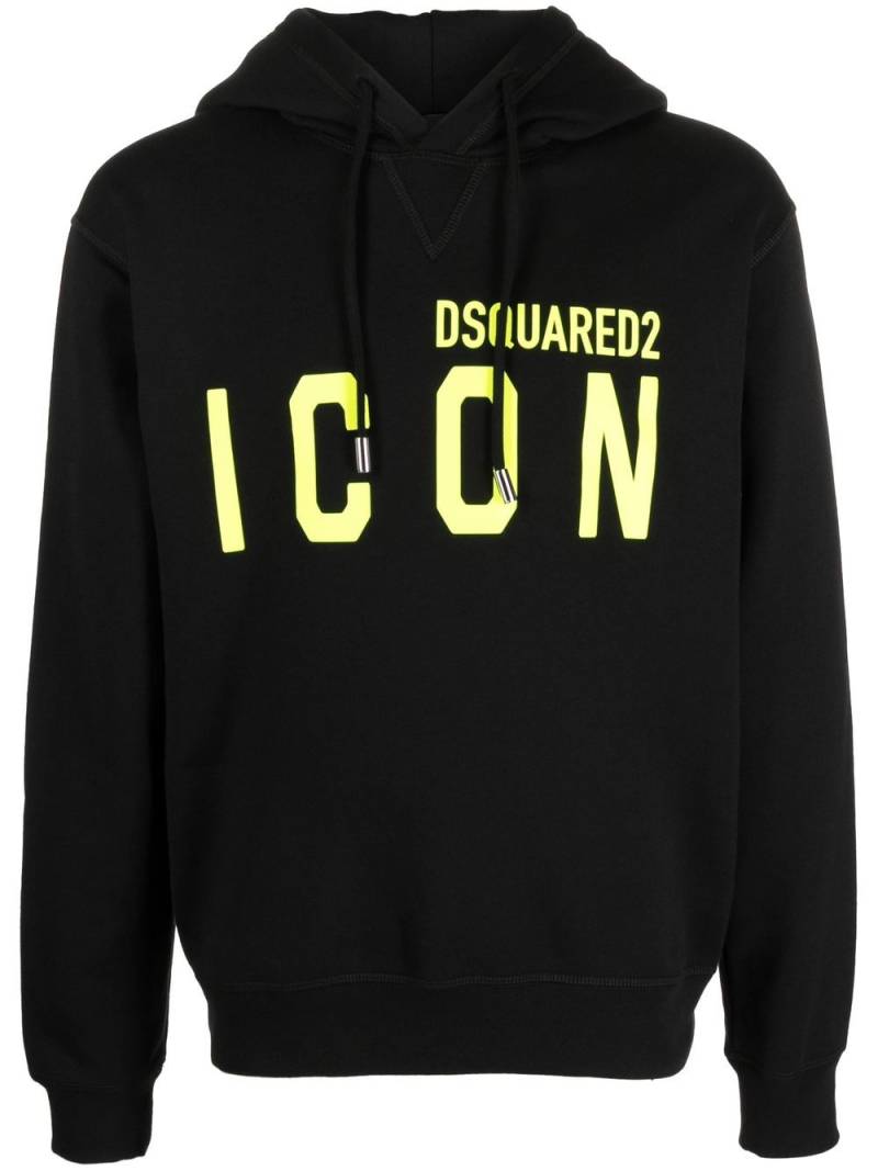 Dsquared2 logo-print cotton hoodie - Black von Dsquared2