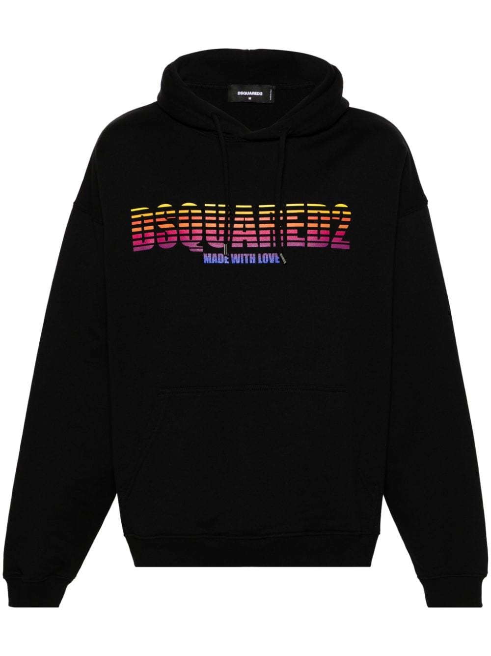 Dsquared2 logo-print cotton hoodie - Black von Dsquared2