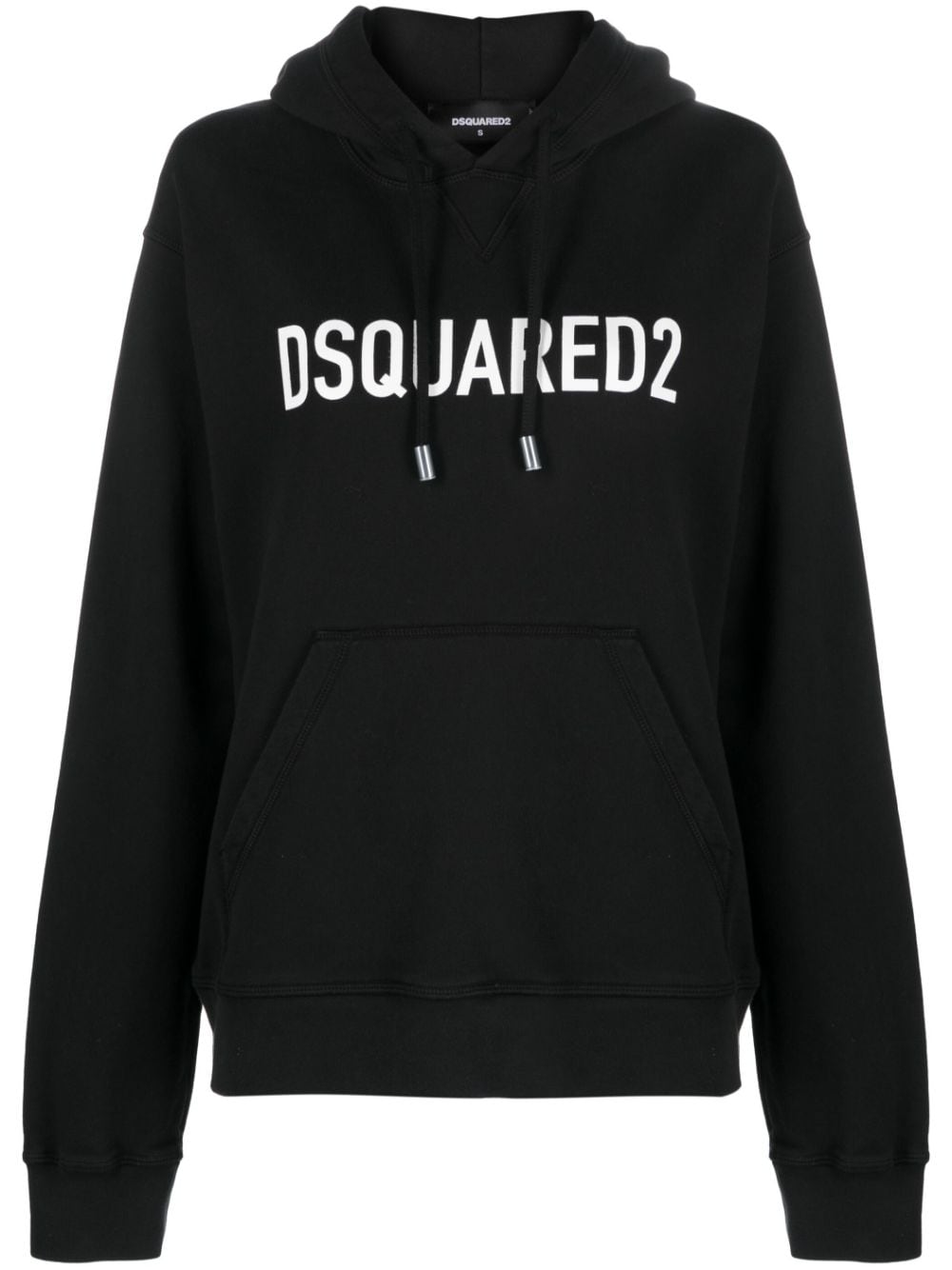 Dsquared2 logo-print cotton hoodie - Black von Dsquared2