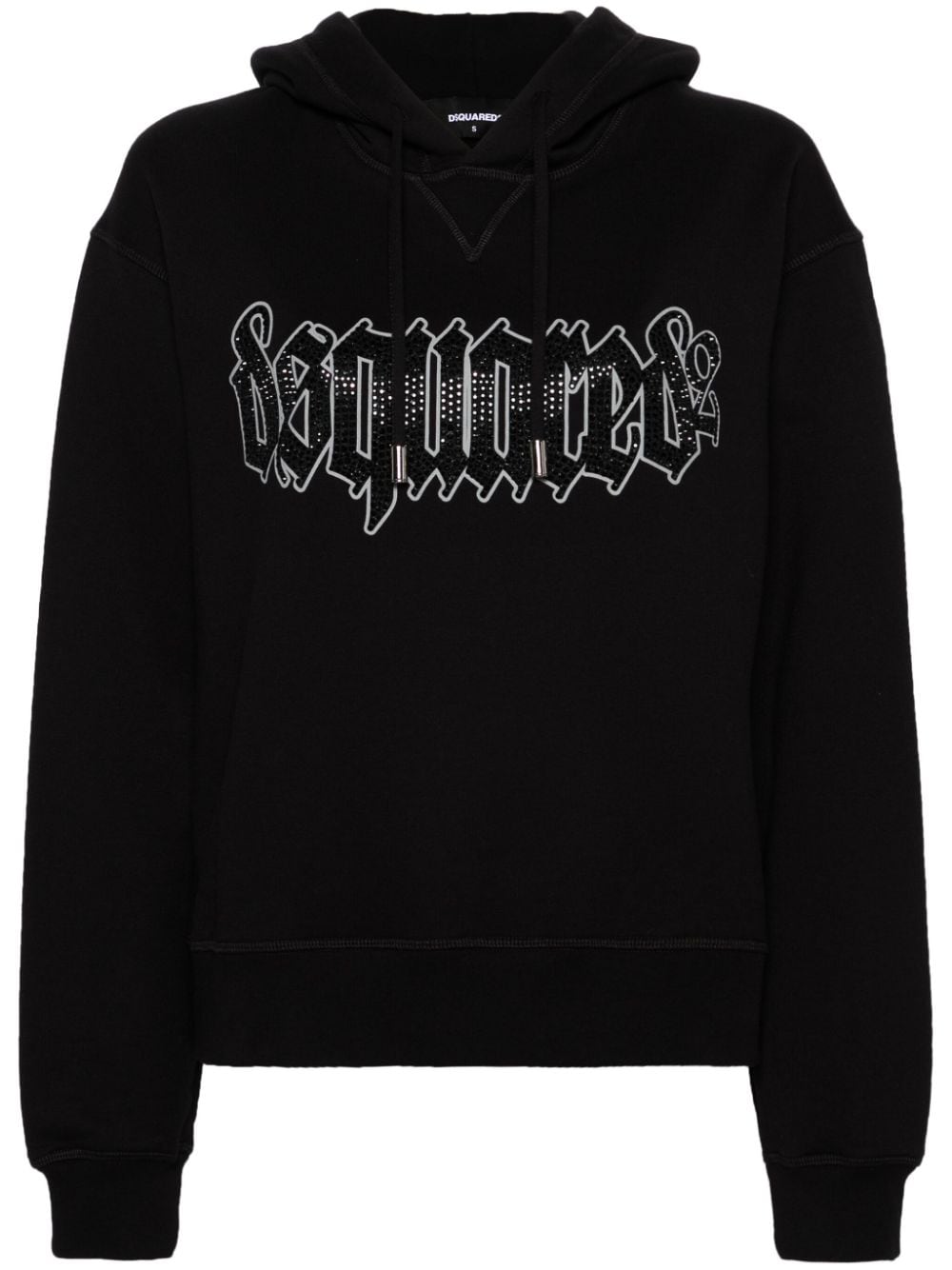 Dsquared2 logo-print cotton hoodie - Black von Dsquared2