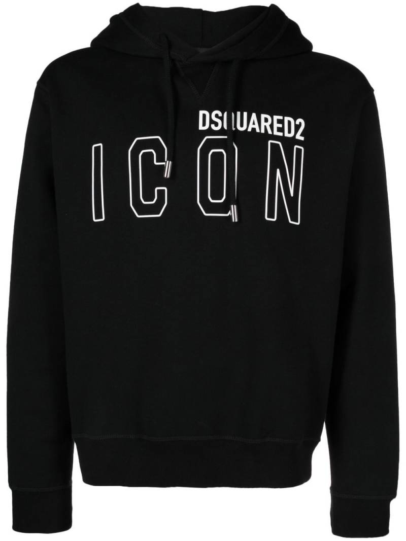 Dsquared2 logo-print cotton hoodie - Black von Dsquared2