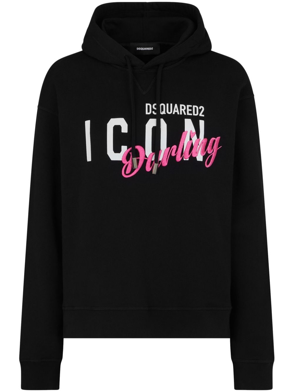 Dsquared2 logo-print cotton hoodie - Black von Dsquared2