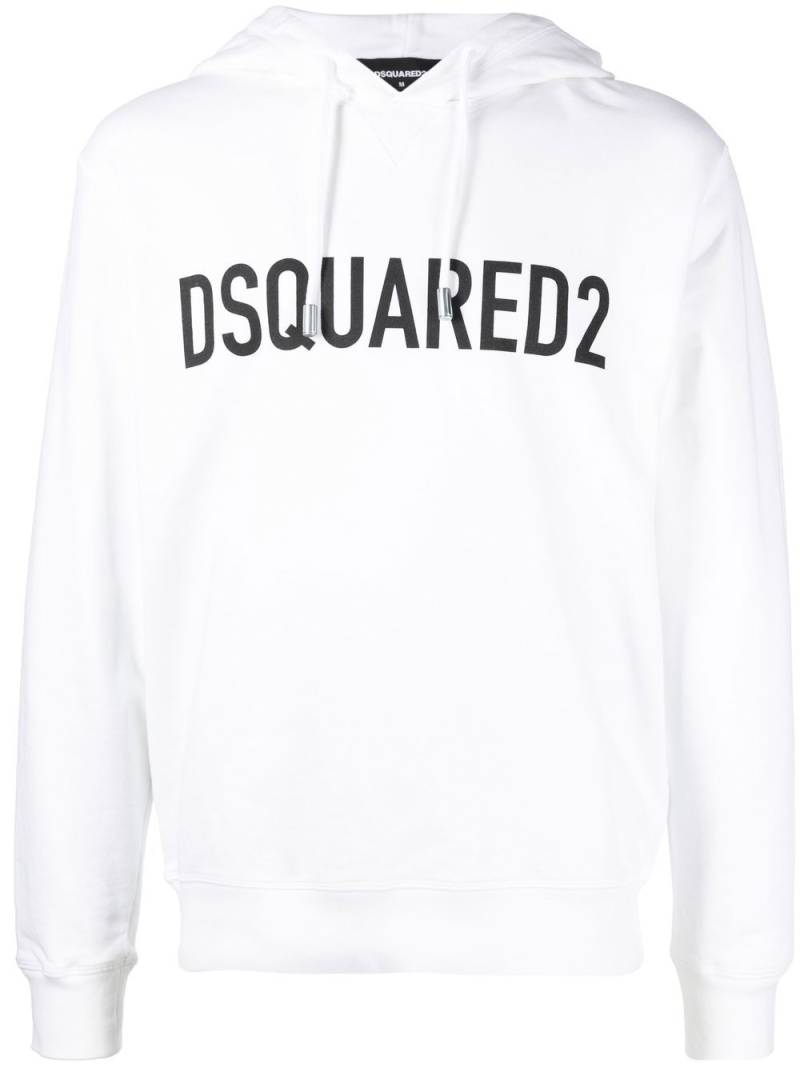 Dsquared2 logo-print cotton hoodie - White von Dsquared2
