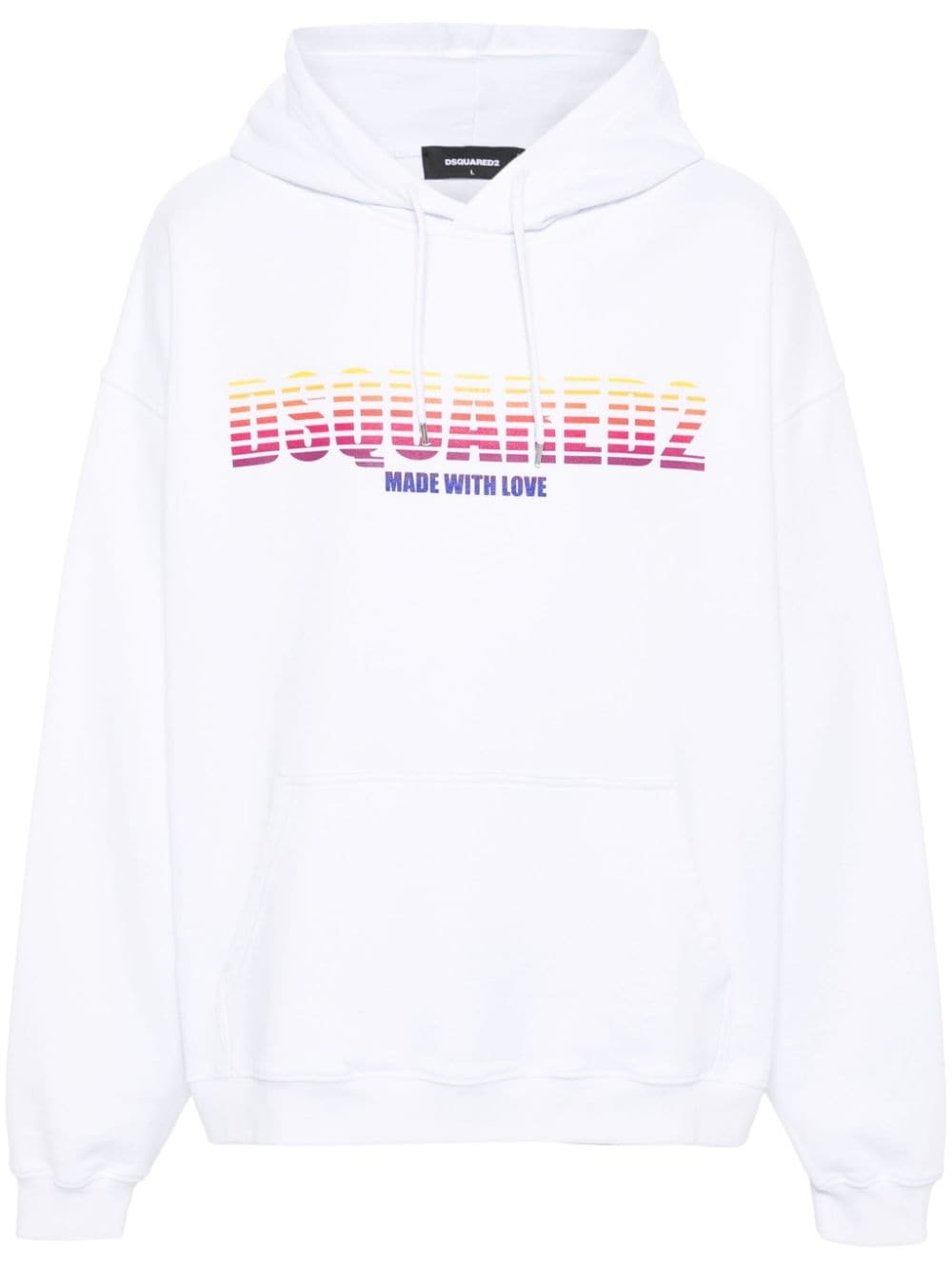 Dsquared2 logo-print cotton hoodie - White von Dsquared2