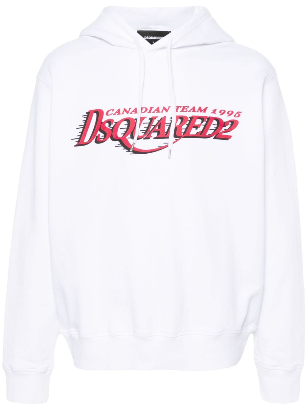 Dsquared2 logo-print cotton hoodie - White von Dsquared2