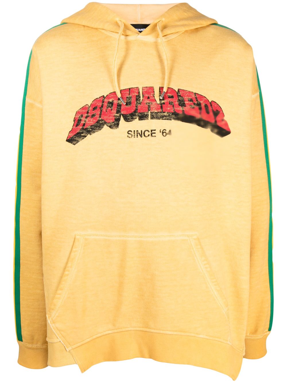 Dsquared2 logo-print cotton hoodie - Yellow von Dsquared2