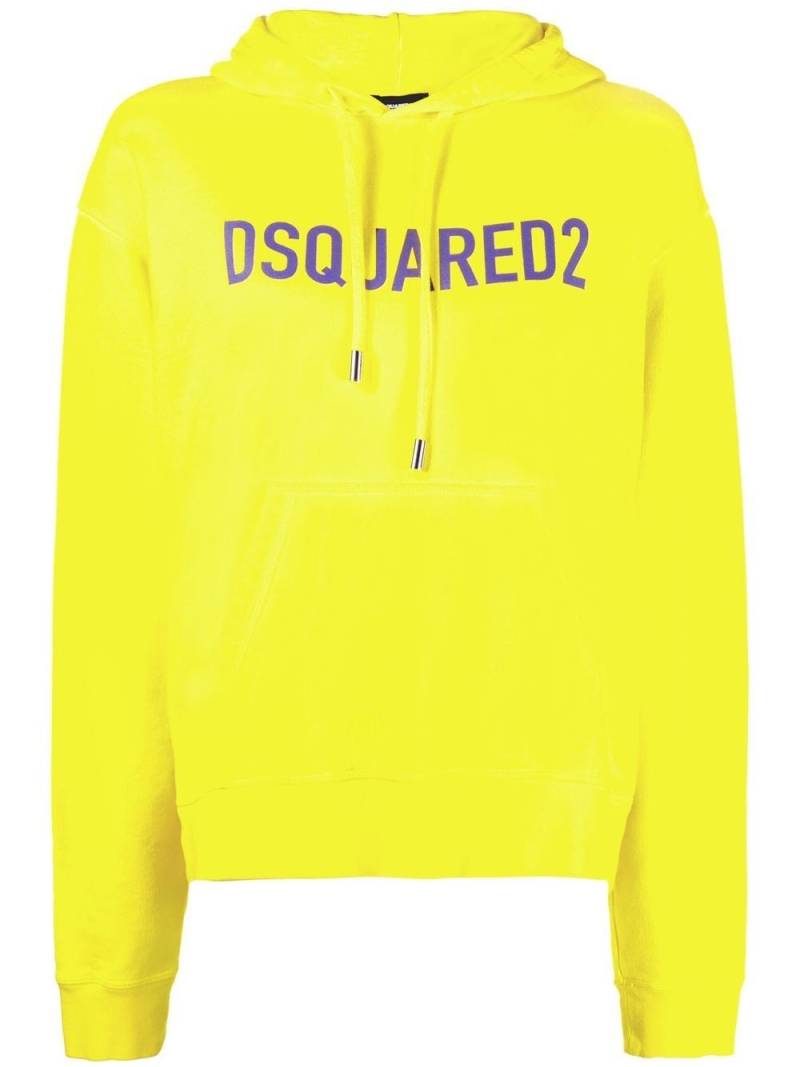 Dsquared2 logo-print cotton hoodie - Yellow von Dsquared2