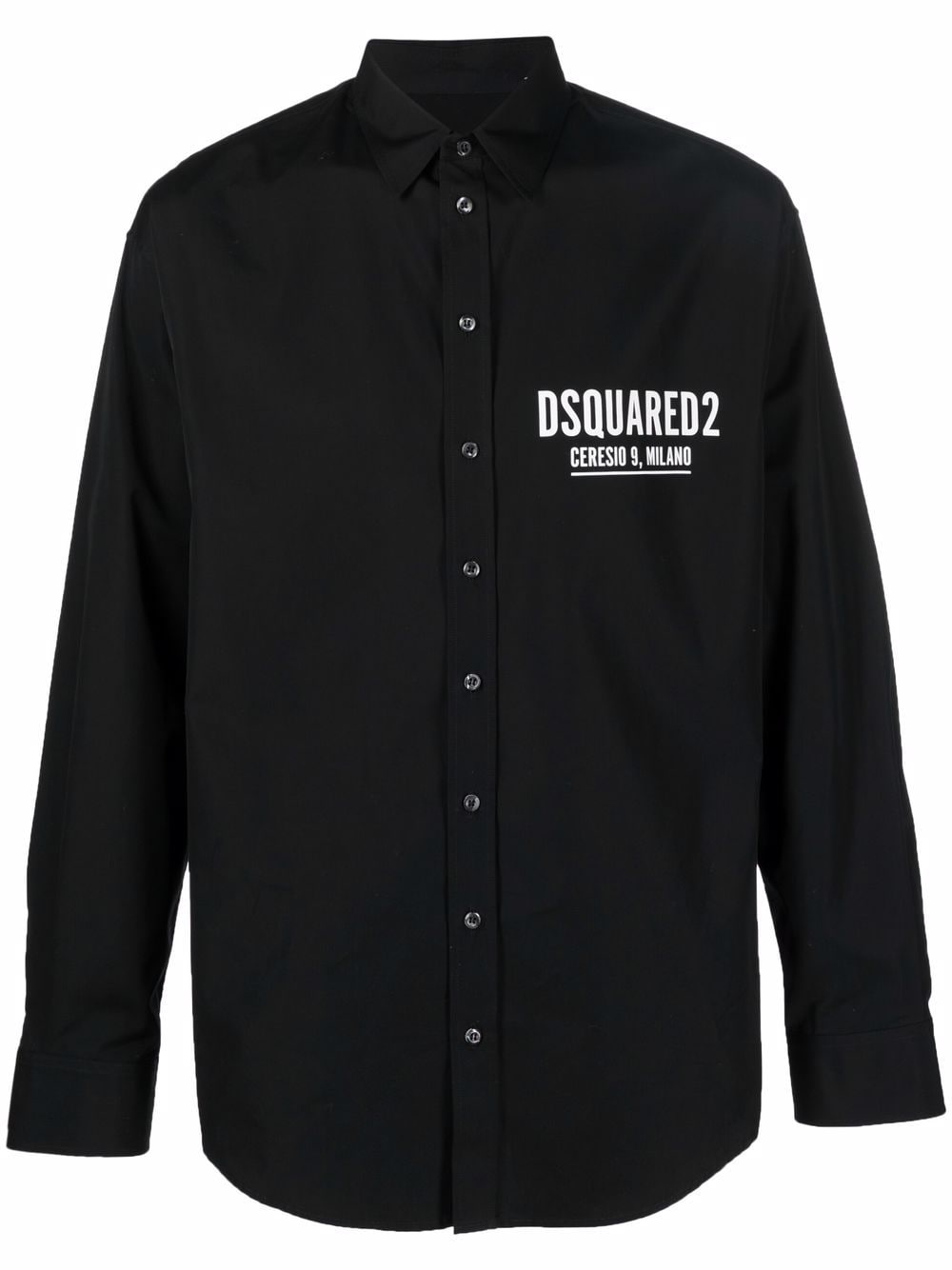 Dsquared2 logo-print cotton shirt - Black von Dsquared2